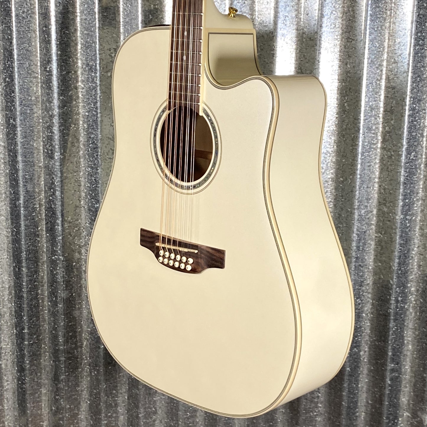 Takamine GD37CE-12 PW Pearl White 12 String Acoustic Electric Guitar & Bag #0953