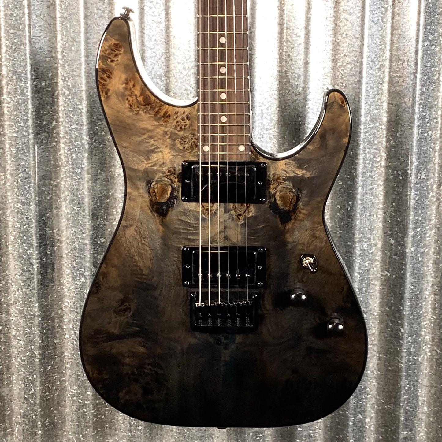 Schecter C-1 Standard Black Fade Burst Burl Guitar #0068