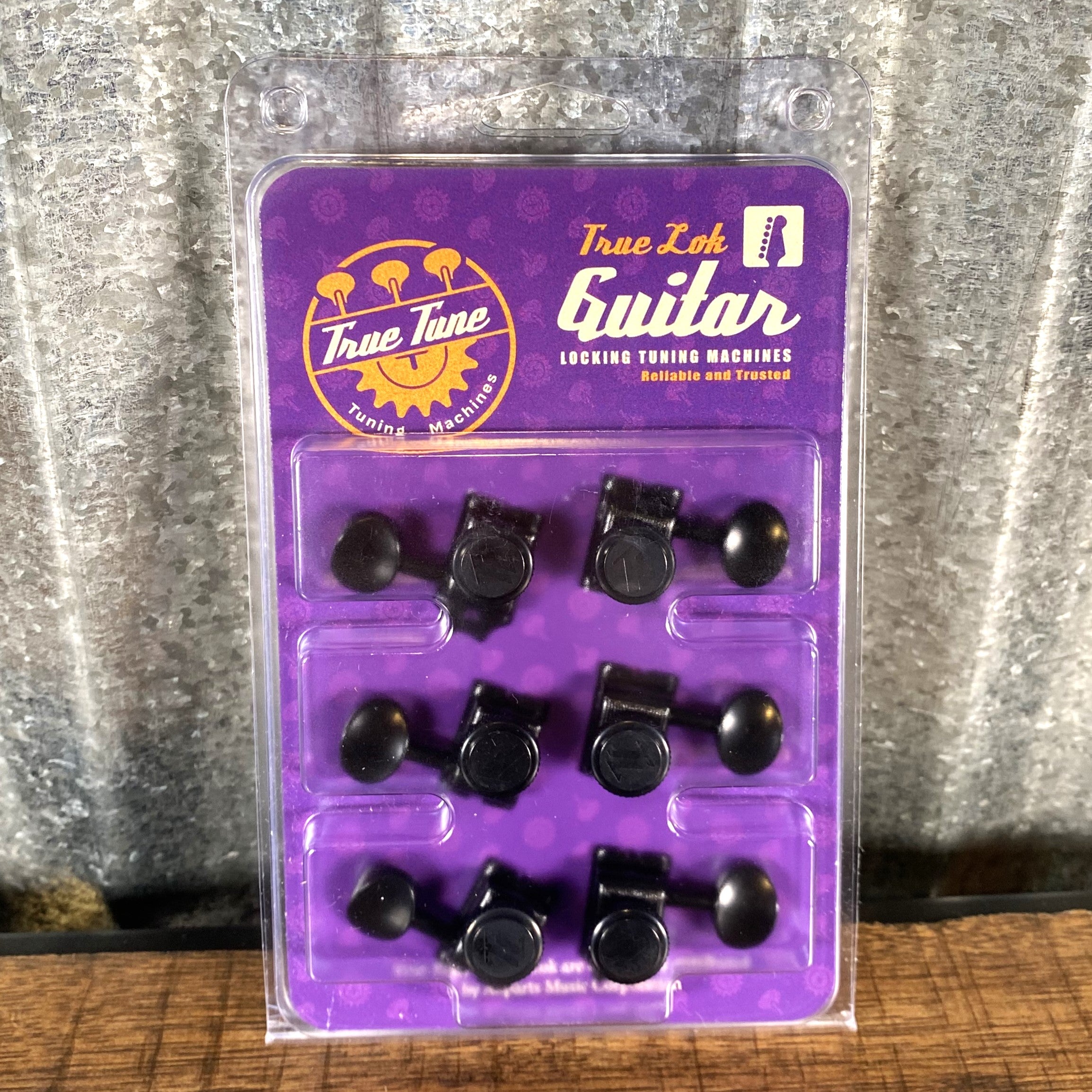 True Locking True Lok TK-7105-003 Vintage Style Locking Tuners 6 In Line Black ...