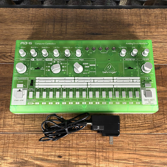 Behringer RD-6 Analog Drum Machine Sequencer Transparent Lime Used
