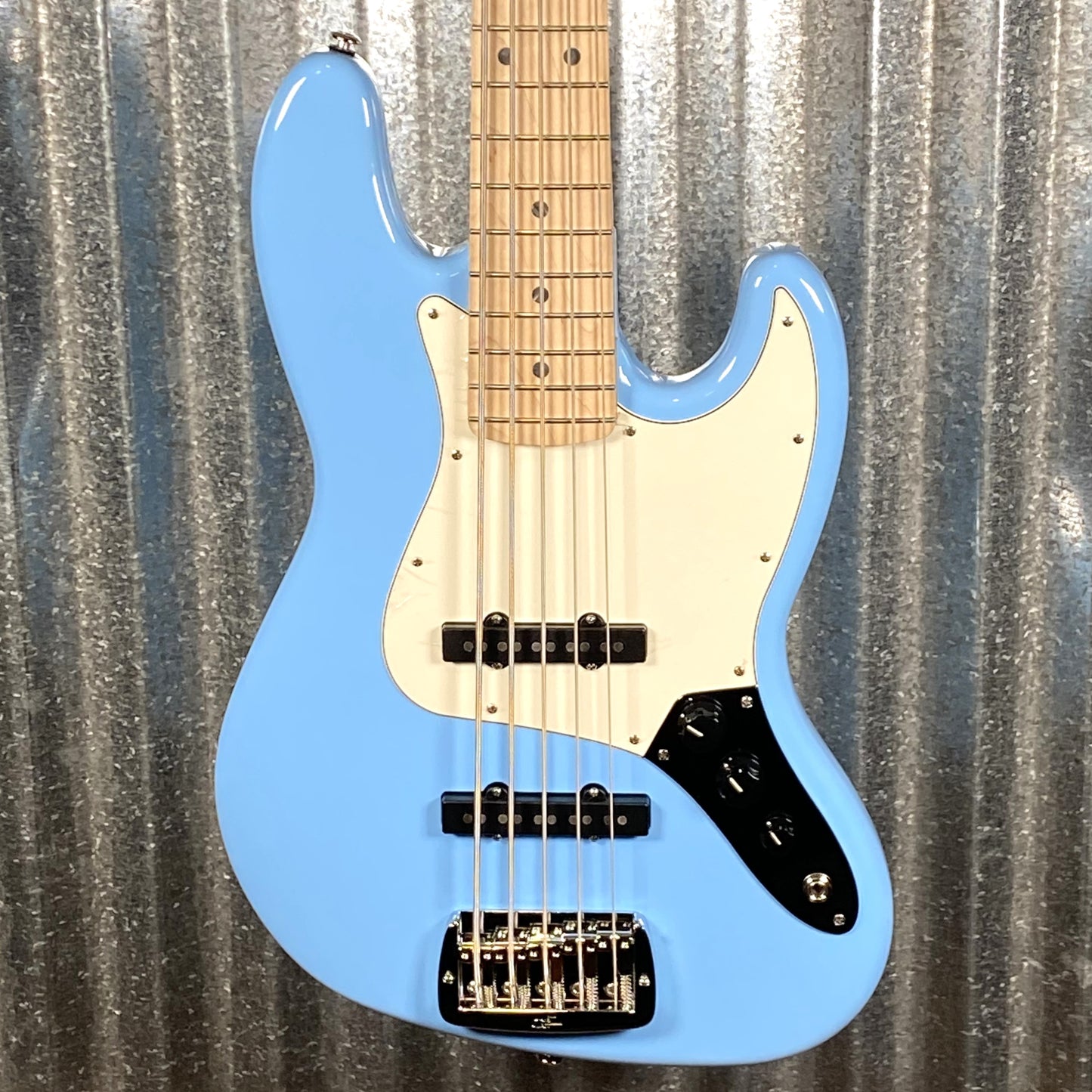 G&L USA Fullerton Deluxe JB5 Himalayan Blue 5 String Bass JB-5 & Bag #6109