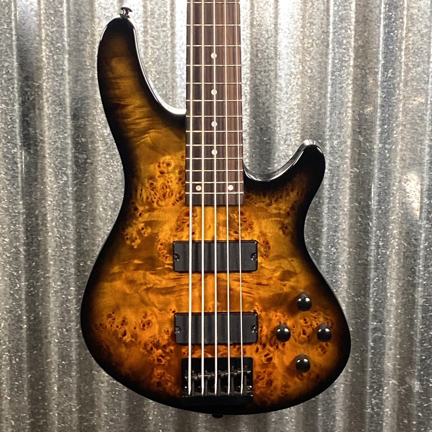 Schecter C-5 Standard Tobacco Burl 5 String Bass #0921 Blem