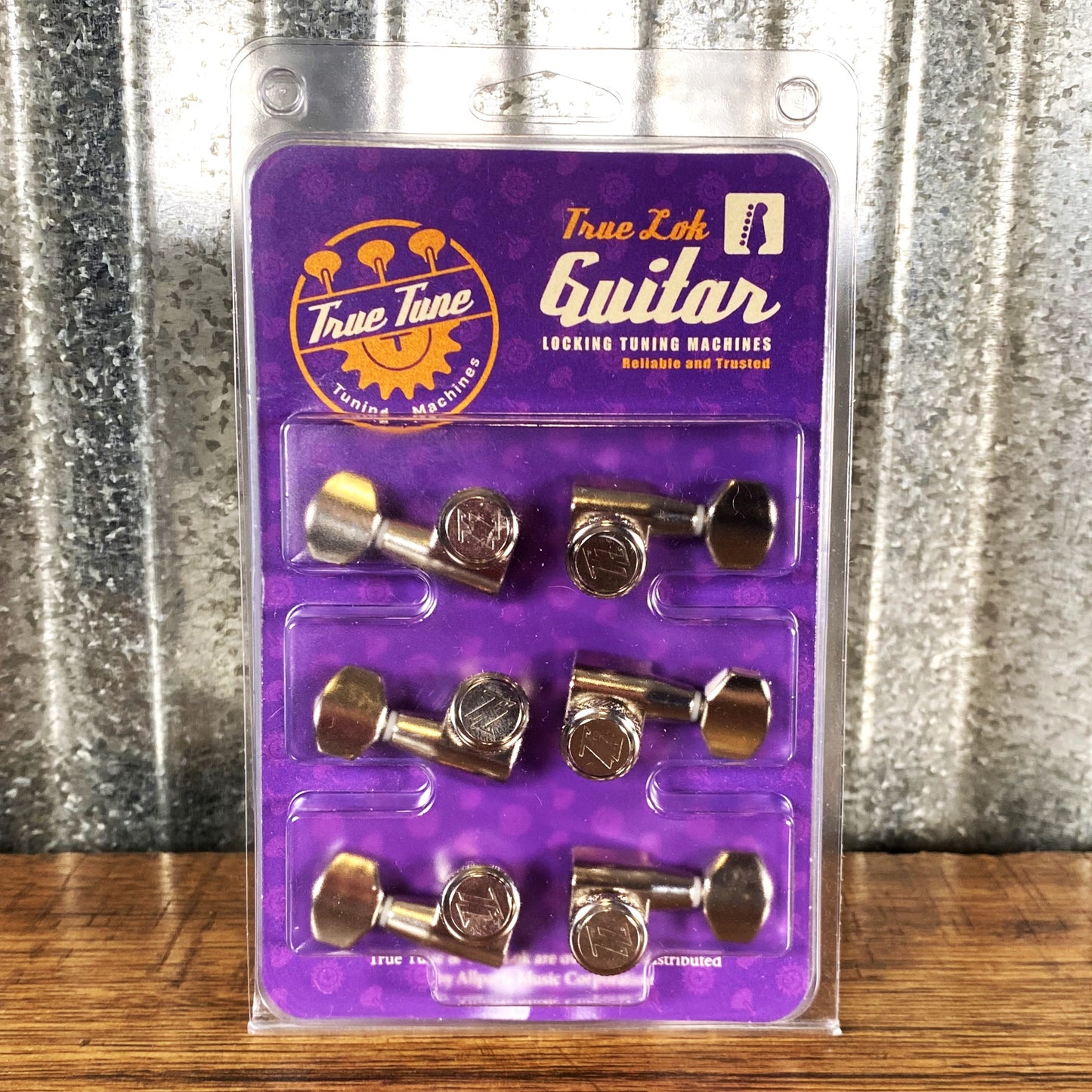 True Lok TK-7107-001 Mid Size Guitar Locking Tuners Single Pin 6 In Line Nickel Fits G&L USA