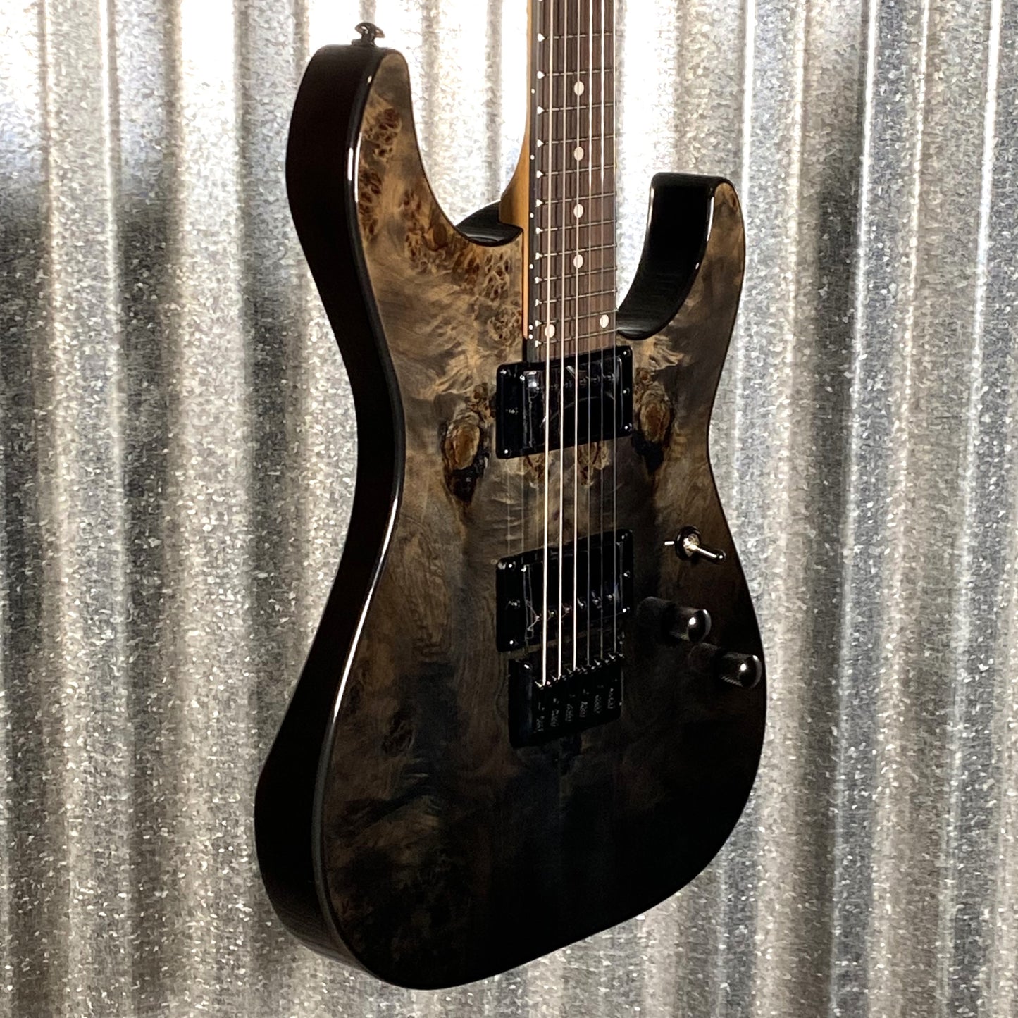 Schecter C-1 Standard Black Fade Burst Burl Guitar #0068