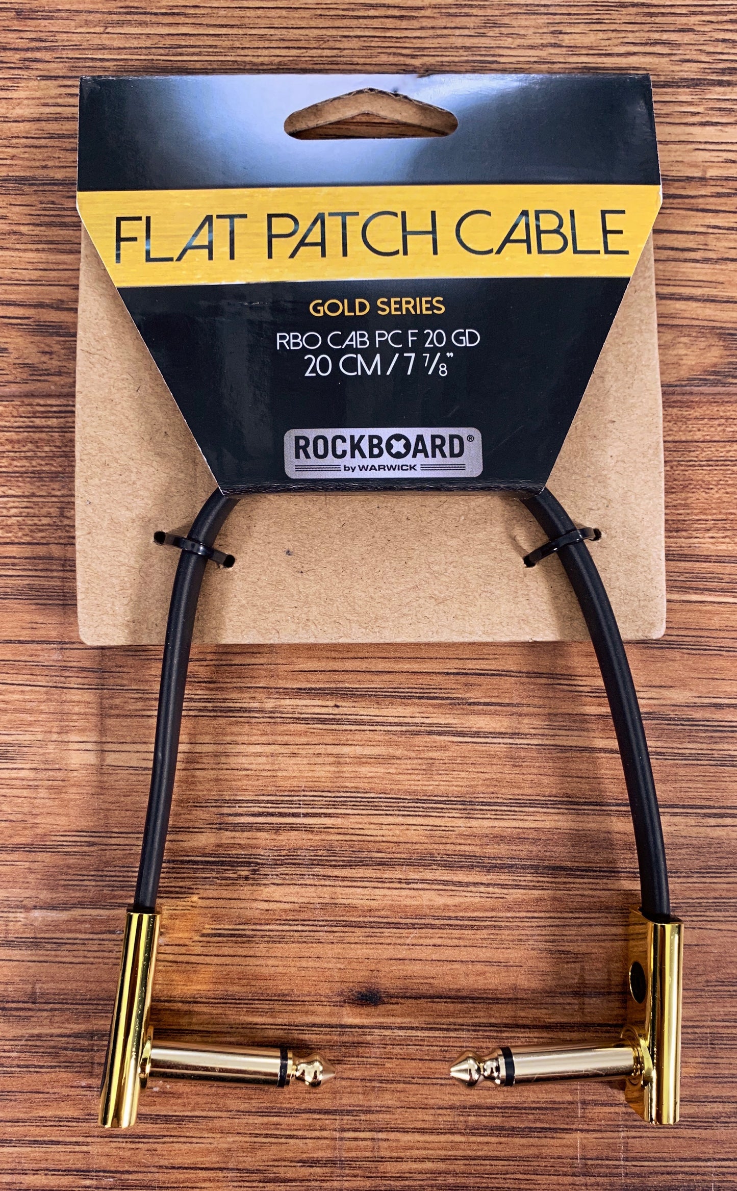 Warwick Rockboard Flat Patch Guitar Bass Pedalboard Cable 20 cm 7.87" Gold