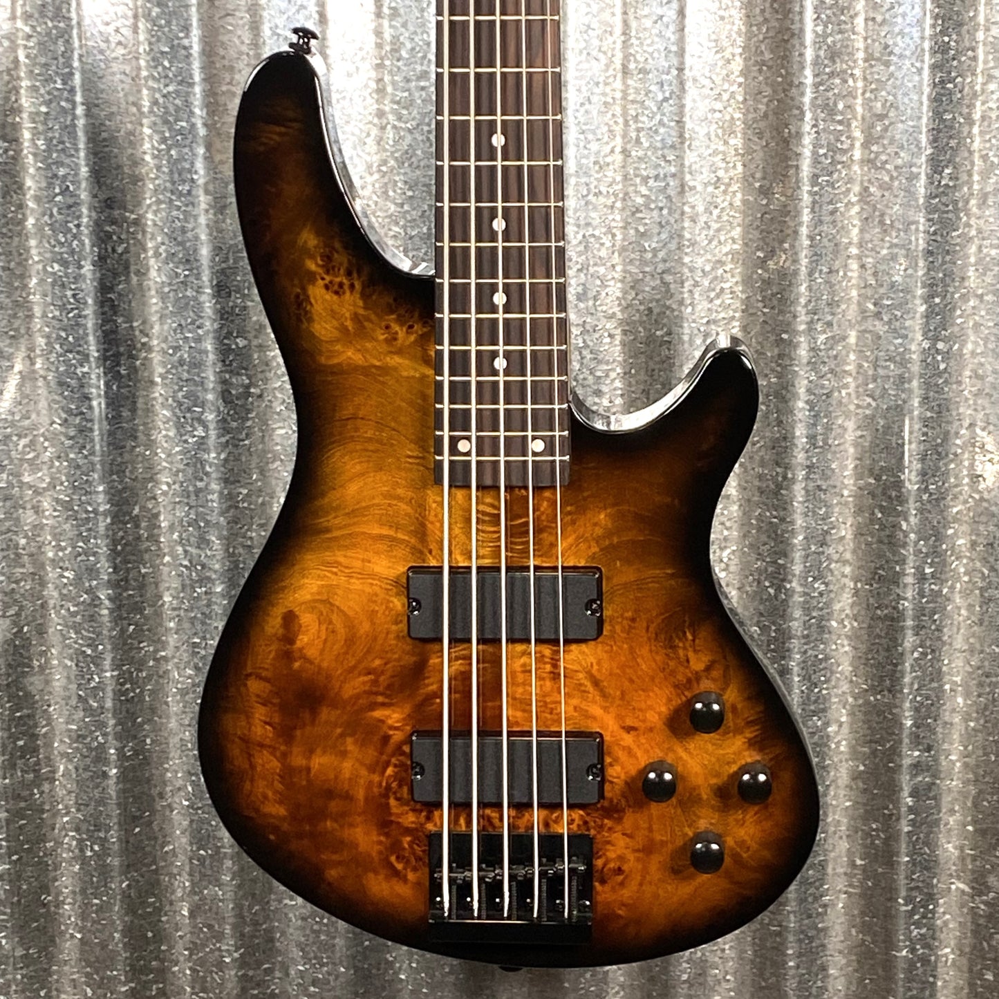 Schecter C-5 Standard Tobacco Burl 5 String Bass #0914 Blem