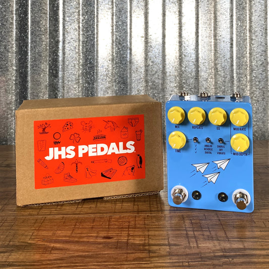 JHS Pedals Flight Delay Reverse Analog Digital with Chorus & Vibrato Guitar Effect Pedal Blue