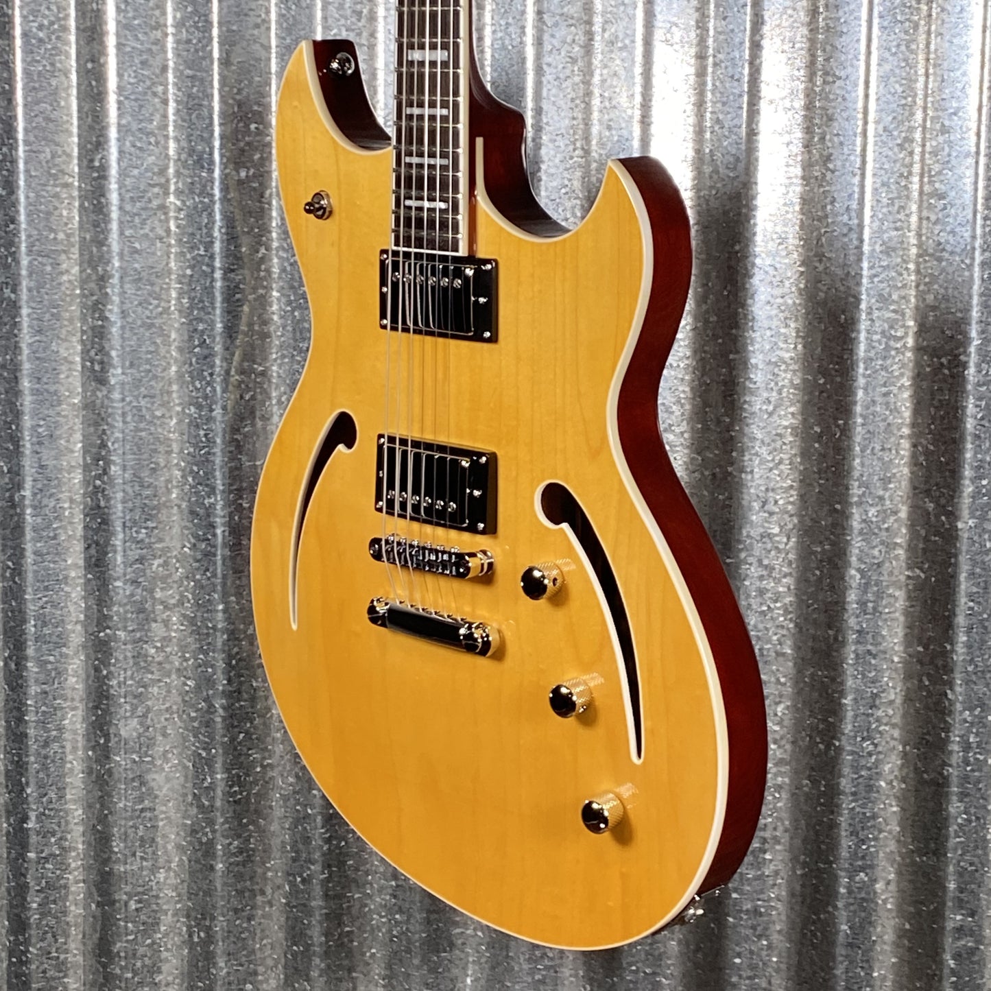 Reverend Limited Edition Manta Ray Semi Hollow Body Archtop Vintage Clear Natural Guitar #15 Blem