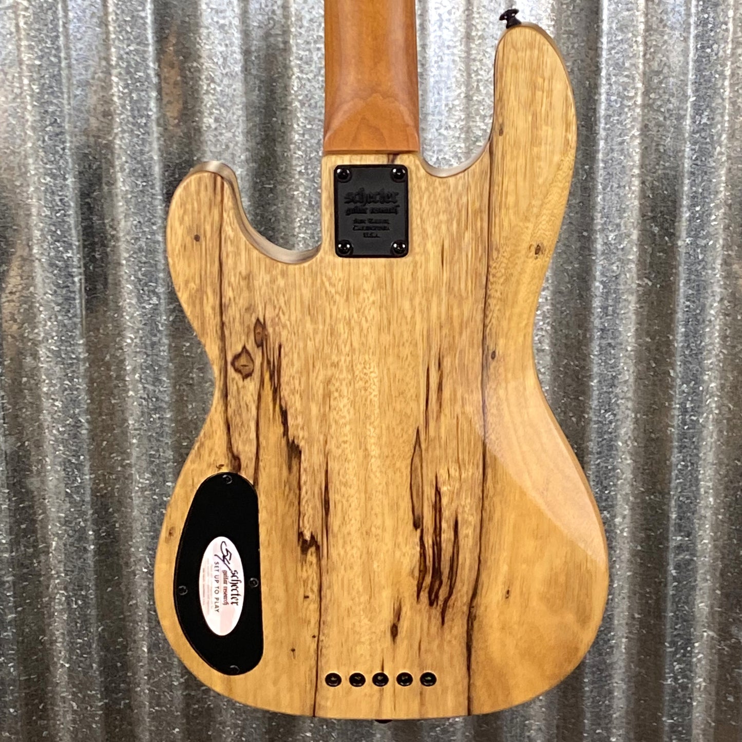 Schecter Model-T 5 Exotic 5 String Bass Natural Satin Black Limba #1199