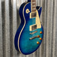 Epiphone Les Paul Standard Pro Plus Top Flame Trans Blue Guitar & Case #2135 Used