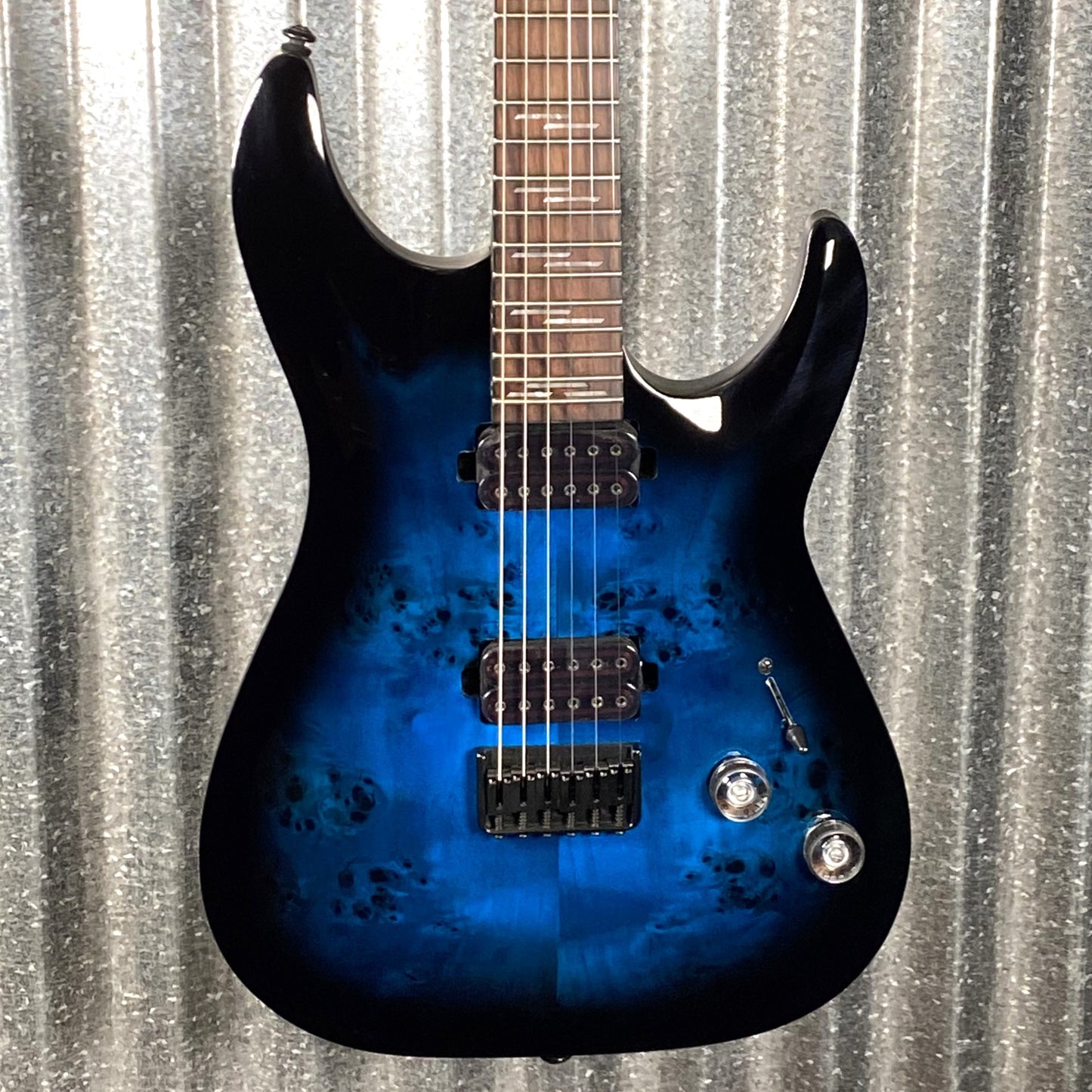 Schecter Omen Elite 6 See Thru Blue Burst Guitar #0817