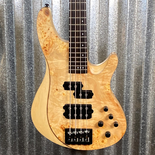 Schecter Reaper 4 String Bass Poplar Burl Top Natural Satin #2113