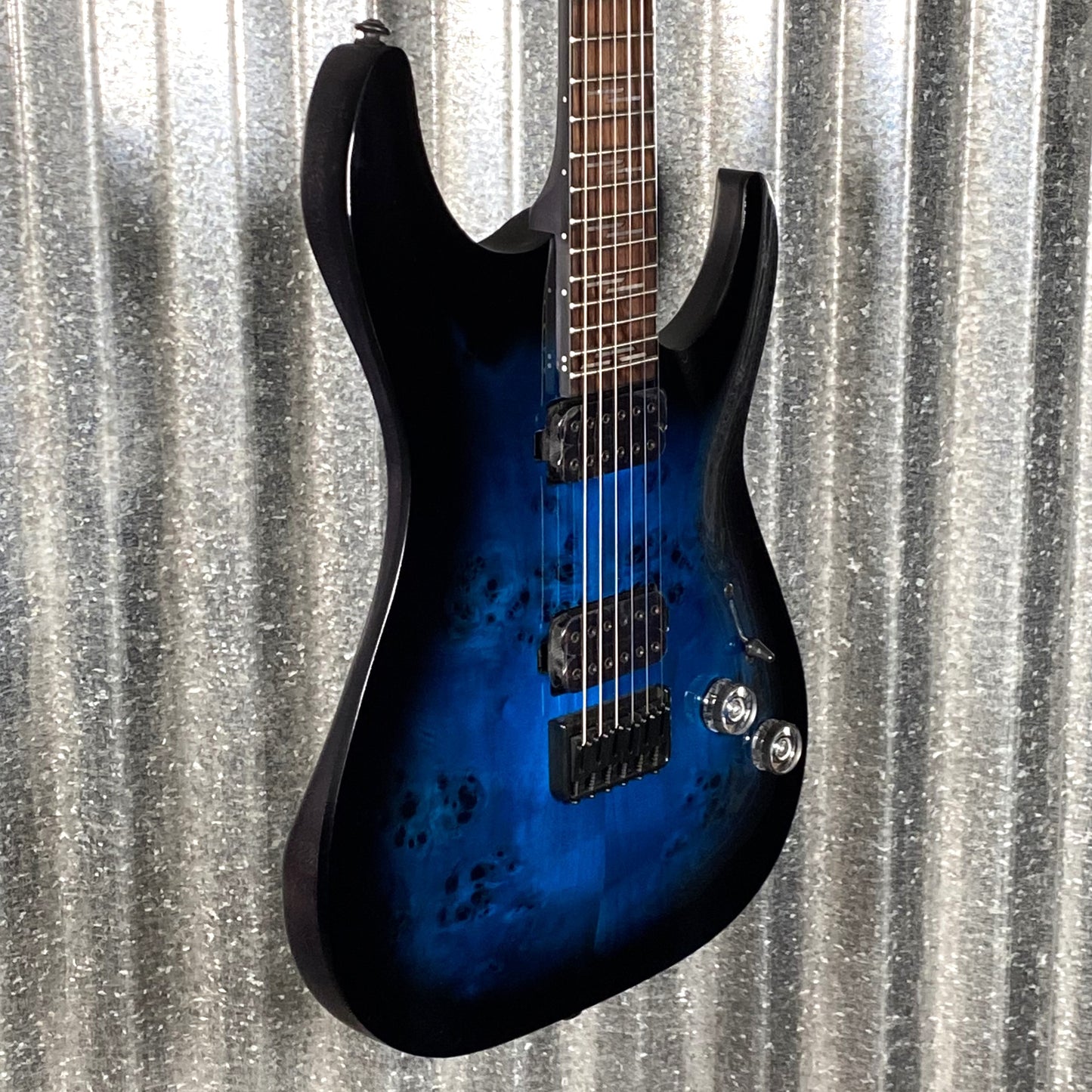 Schecter Omen Elite 6 See Thru Blue Burst Guitar #0817