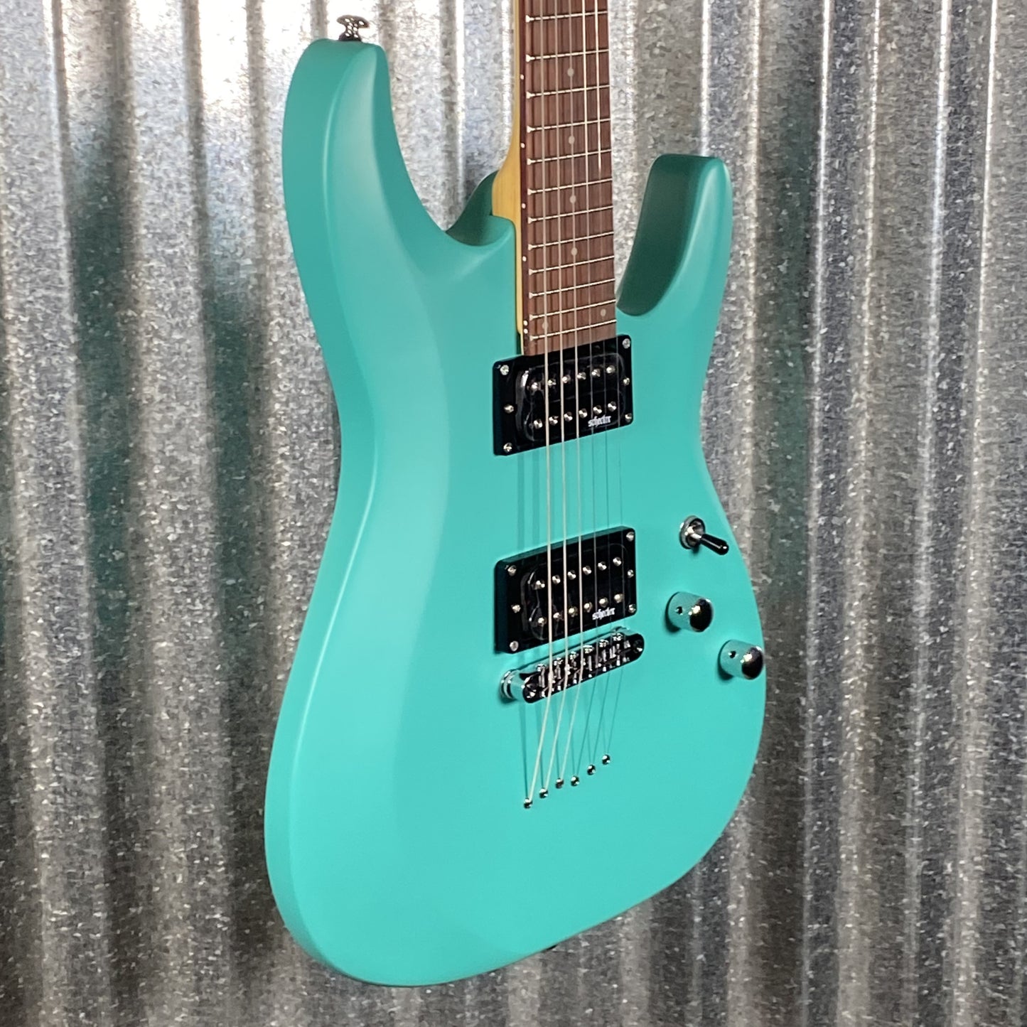 Schecter C-6 Deluxe Satin Aqua Guitar #0749