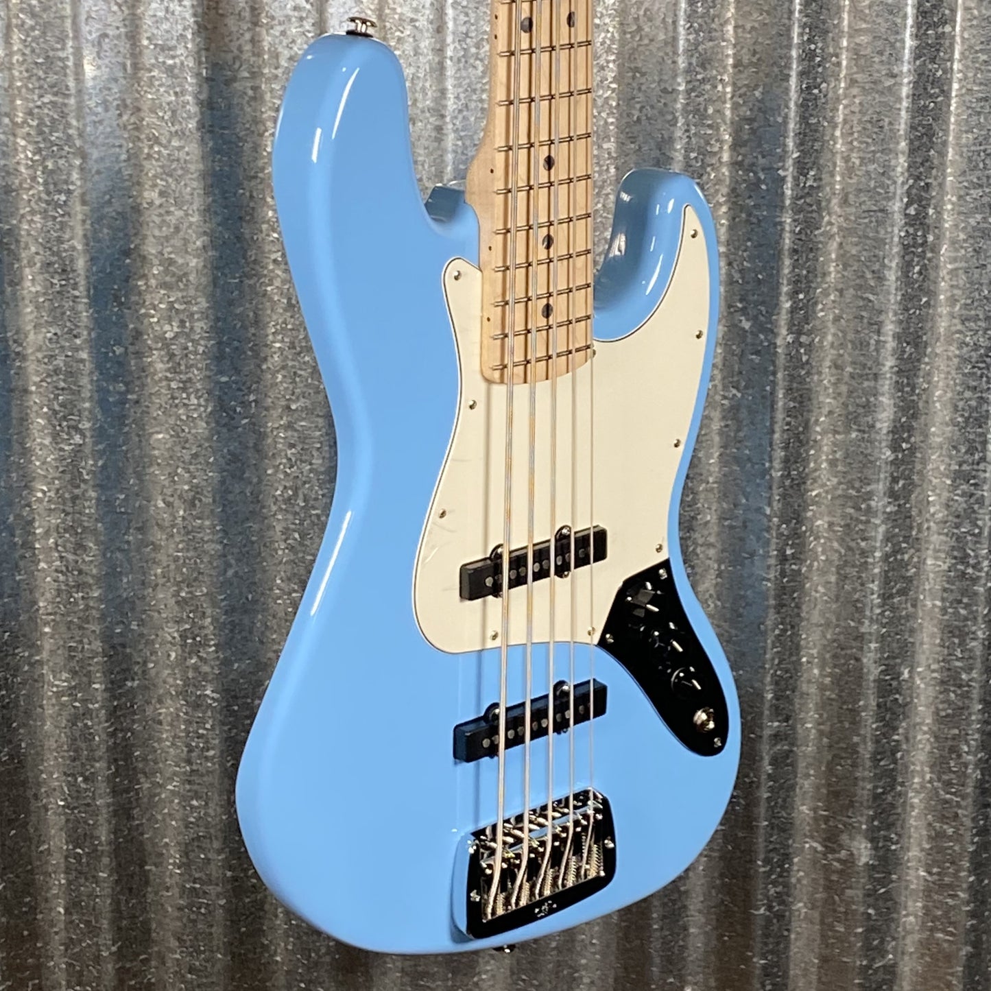 G&L USA Fullerton Deluxe JB5 Himalayan Blue 5 String Bass JB-5 & Bag #6109