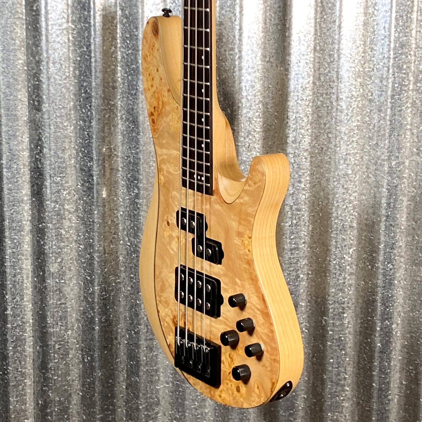 Schecter Reaper 4 String Bass Poplar Burl Top Natural Satin #2113