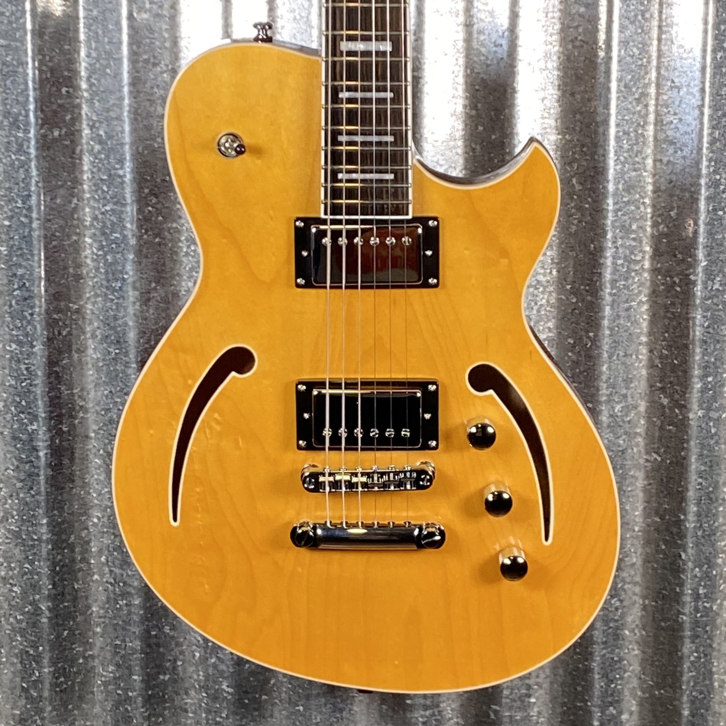 Reverend Limited Edition Roundhouse Semi Hollow Body Archtop Vintage Clear Natural Guitar #13 Blem