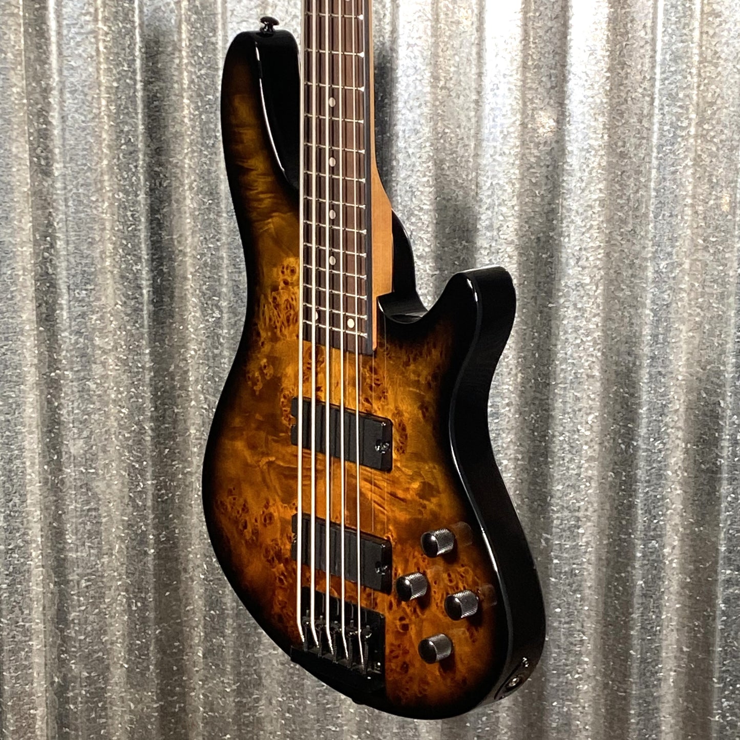 Schecter C-5 Standard Tobacco Burl 5 String Bass #0921 Blem