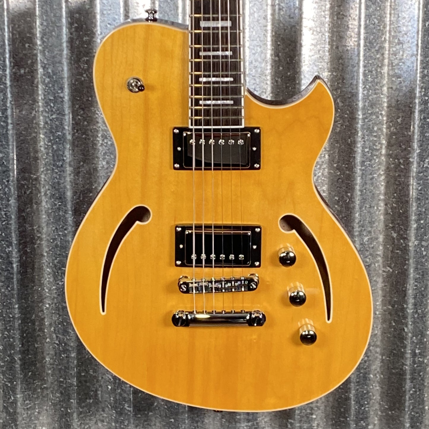 Reverend Limited Edition Roundhouse Semi Hollow Body Archtop Vintage Clear Natural Guitar #20 Blem