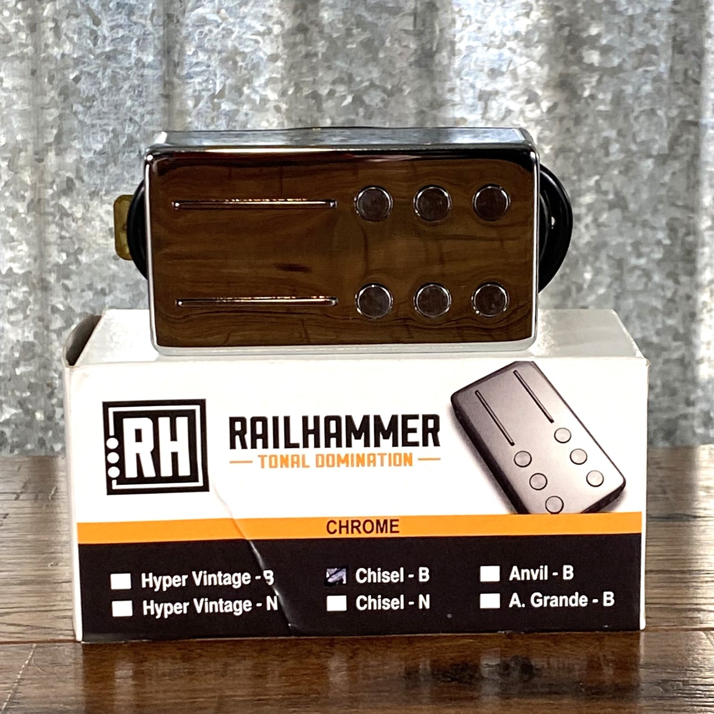 Railhammer Chisel Bridge Chrome Humbucker Guitar Pickup