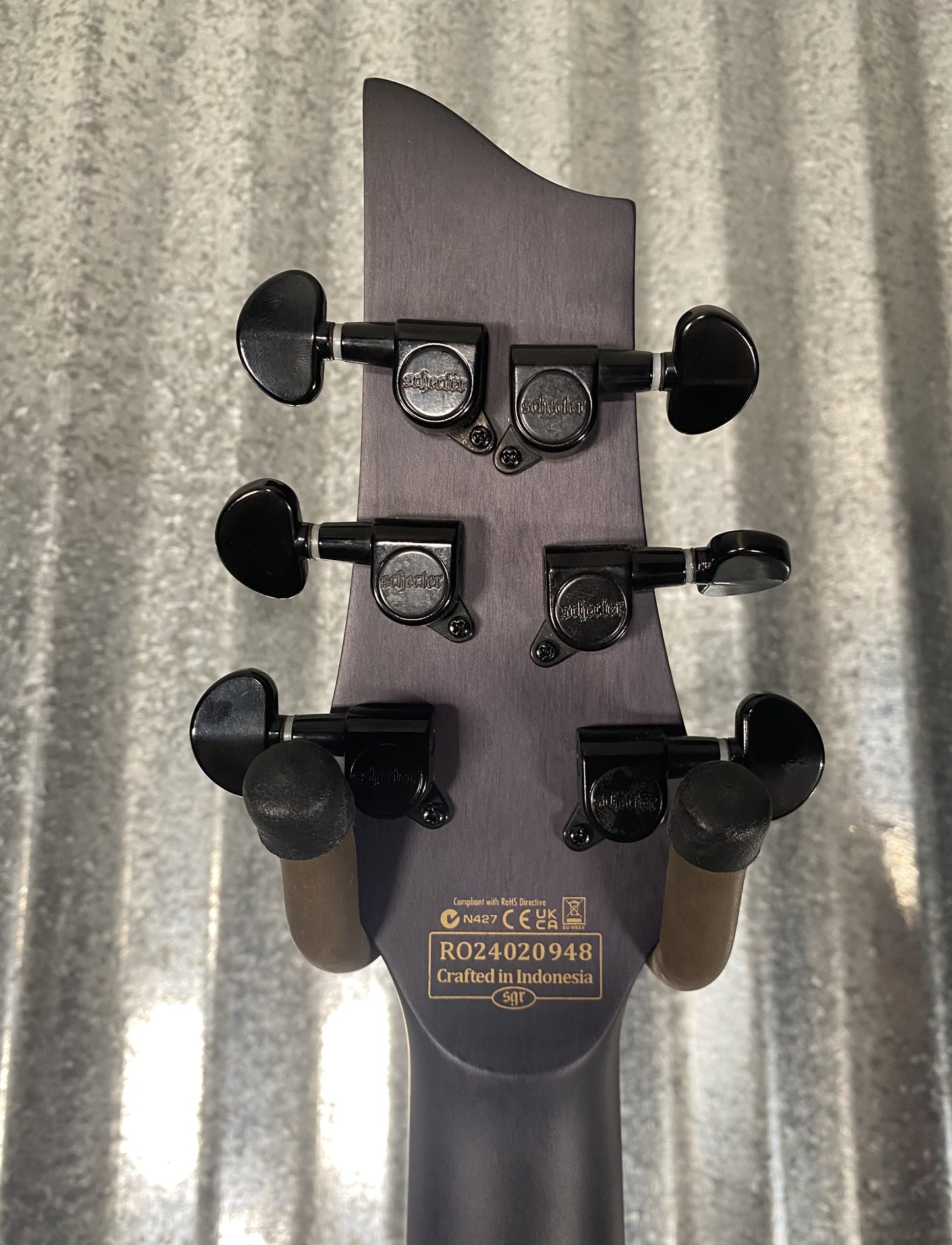 Schecter Omen Elite 6 Charcoal Burl Top Guitar #0948