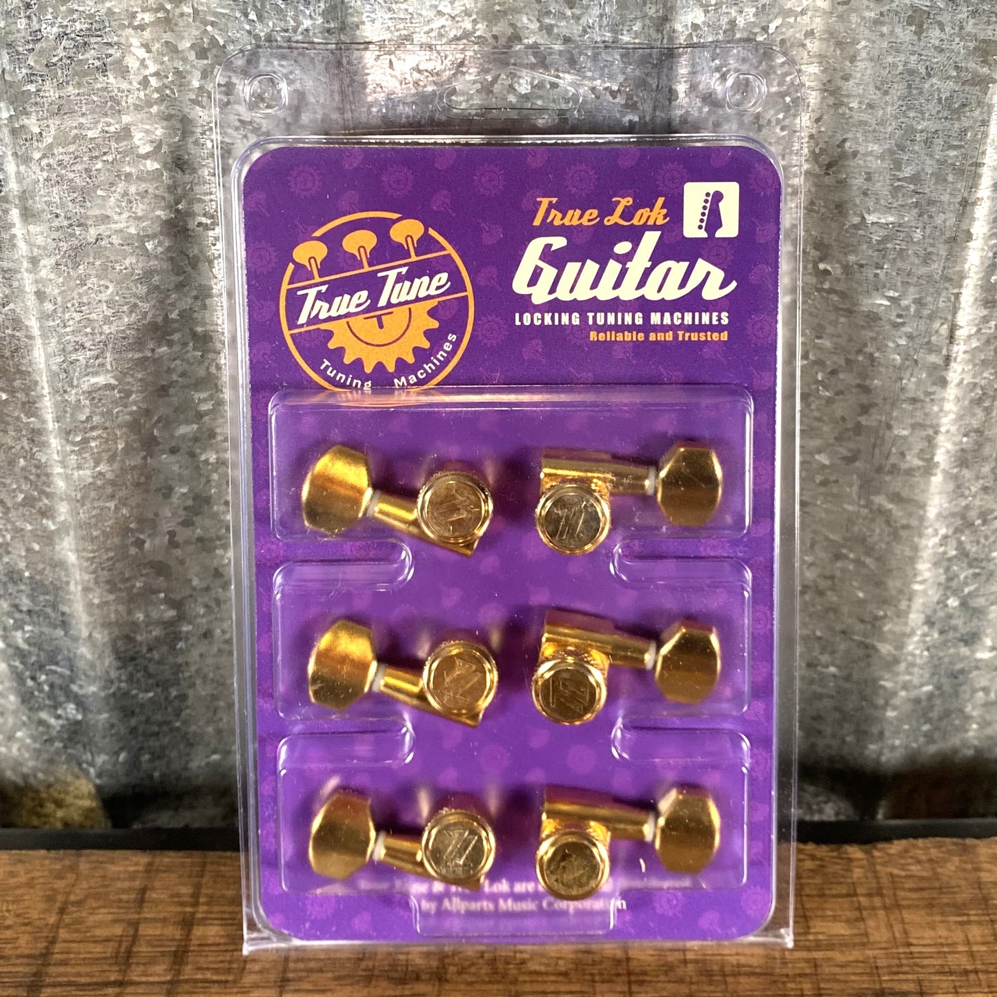 True Lok TK-7106-002 Mini Size Guitar Locking Tuners Single Pin 6 In Line Gold Fits G&L USA