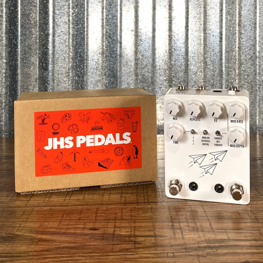 JHS Pedals Flight Delay Reverse Analog Digital with Chorus & Vibrato Guitar Effect Pedal White