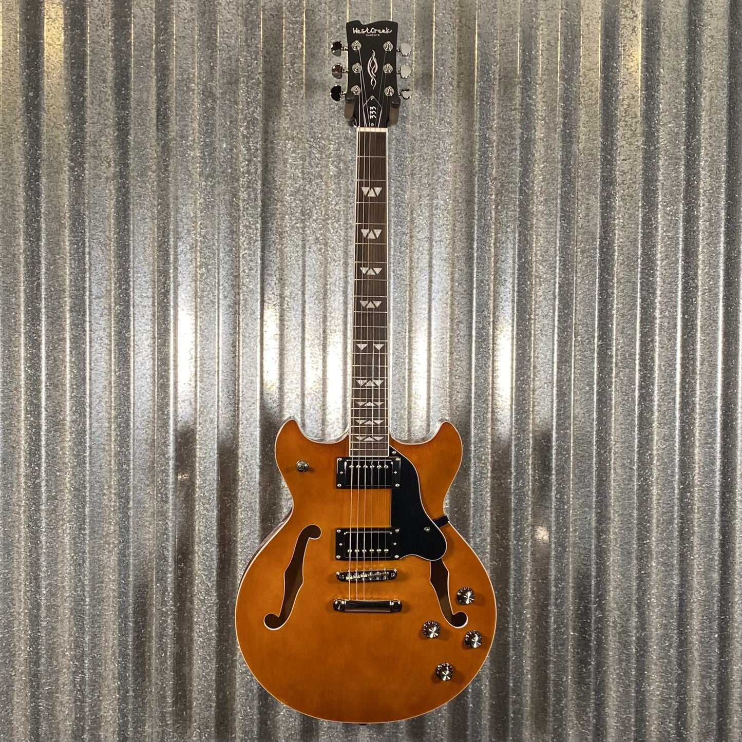 Westcreek Guitars 333 Semi Hollow Body Double Cutaway Amber Brown #0007 Used