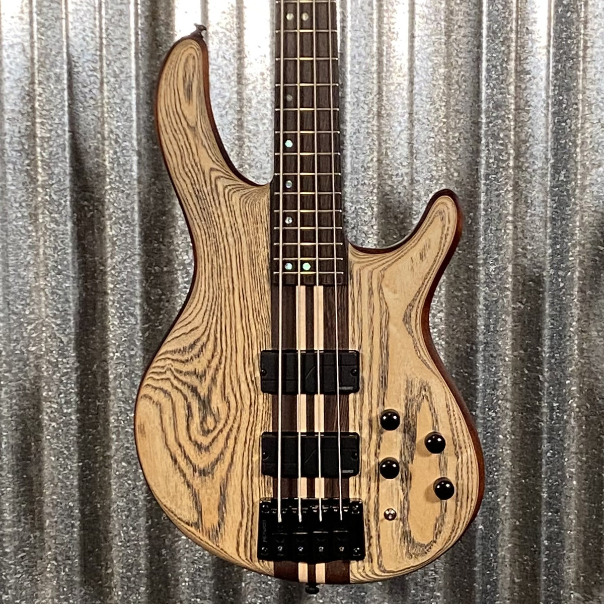 Cort Artisan A4 Ultra Ash Etched Natural Black 4 String Bass & Bag A4ULTRAENB #5020