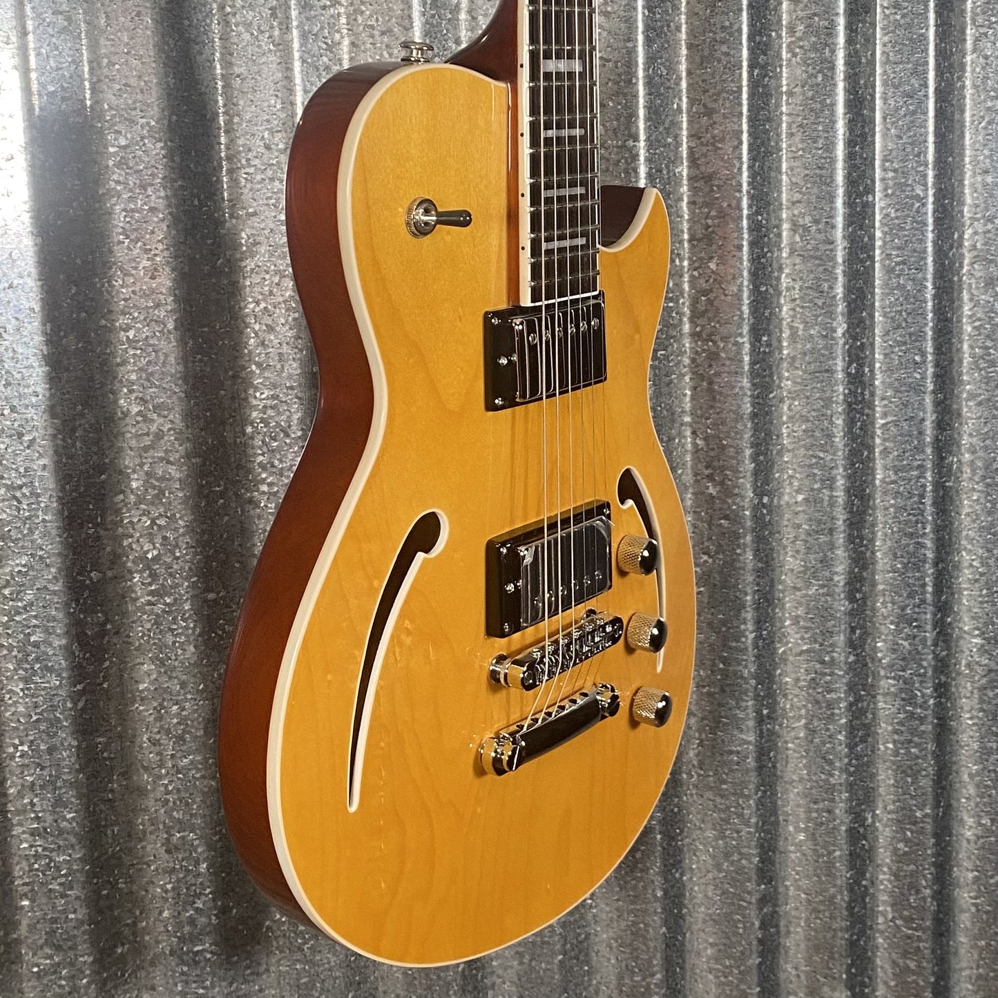 Reverend Limited Edition #13 Roundhouse Semi Hollow Body Archtop Vintage Clear Natural Guitar #61470 Used