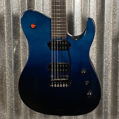 Westcreek Guitars Helyx T Style Dual Humbucker Ocean Vortex Blue Guitar #0034 Used