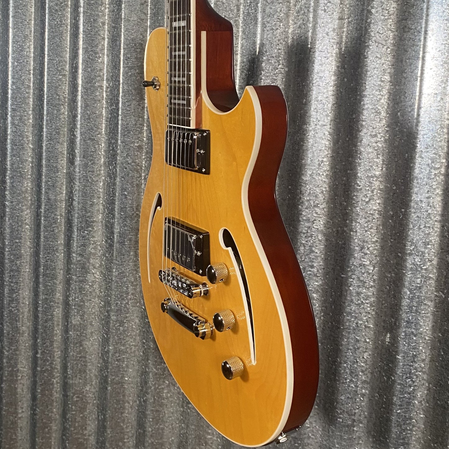 Reverend Limited Edition #13 Roundhouse Semi Hollow Body Archtop Vintage Clear Natural Guitar #61470 Used