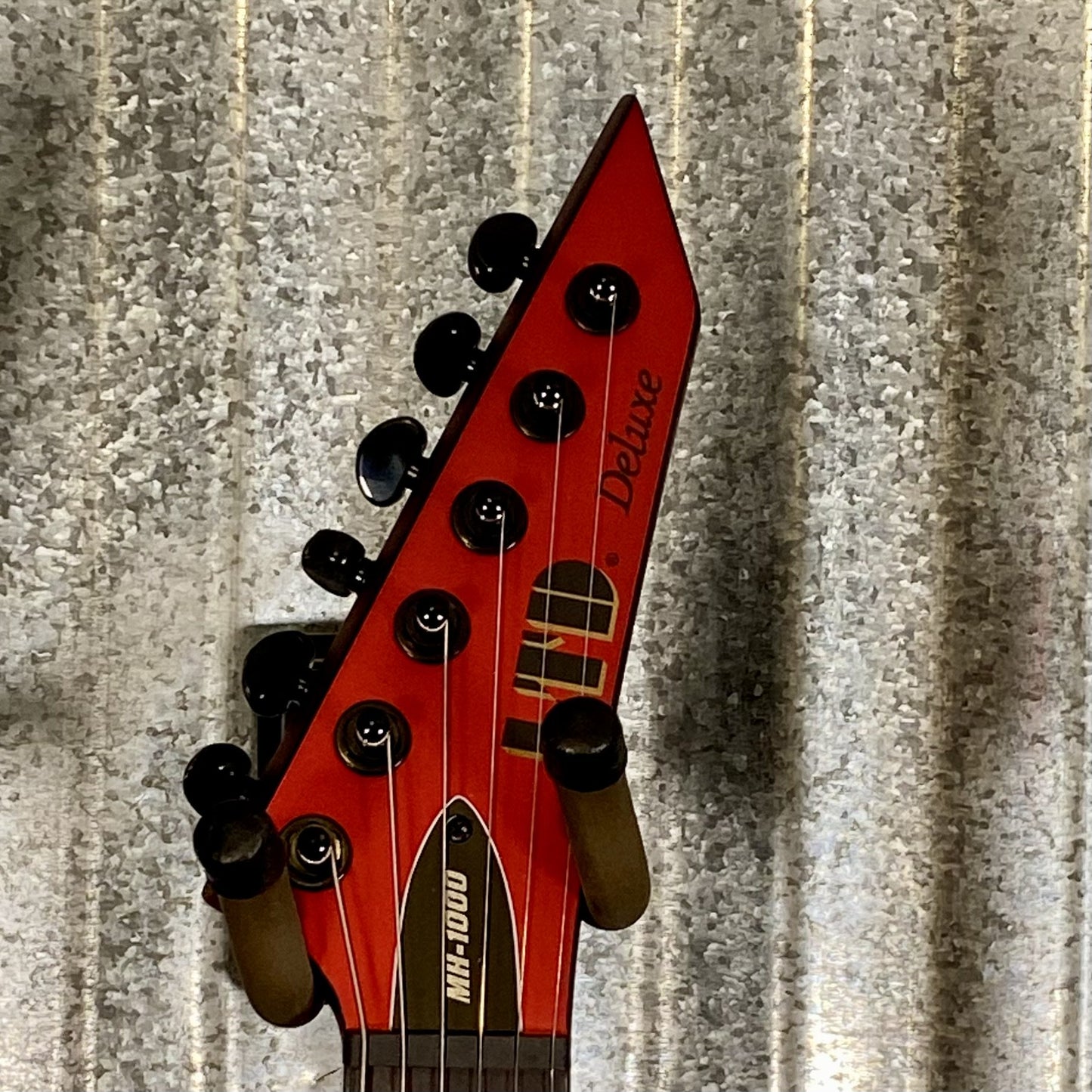 ESP LTD MH-1000 Evertune Candy Apple Red Satin Guitar #0731 Used