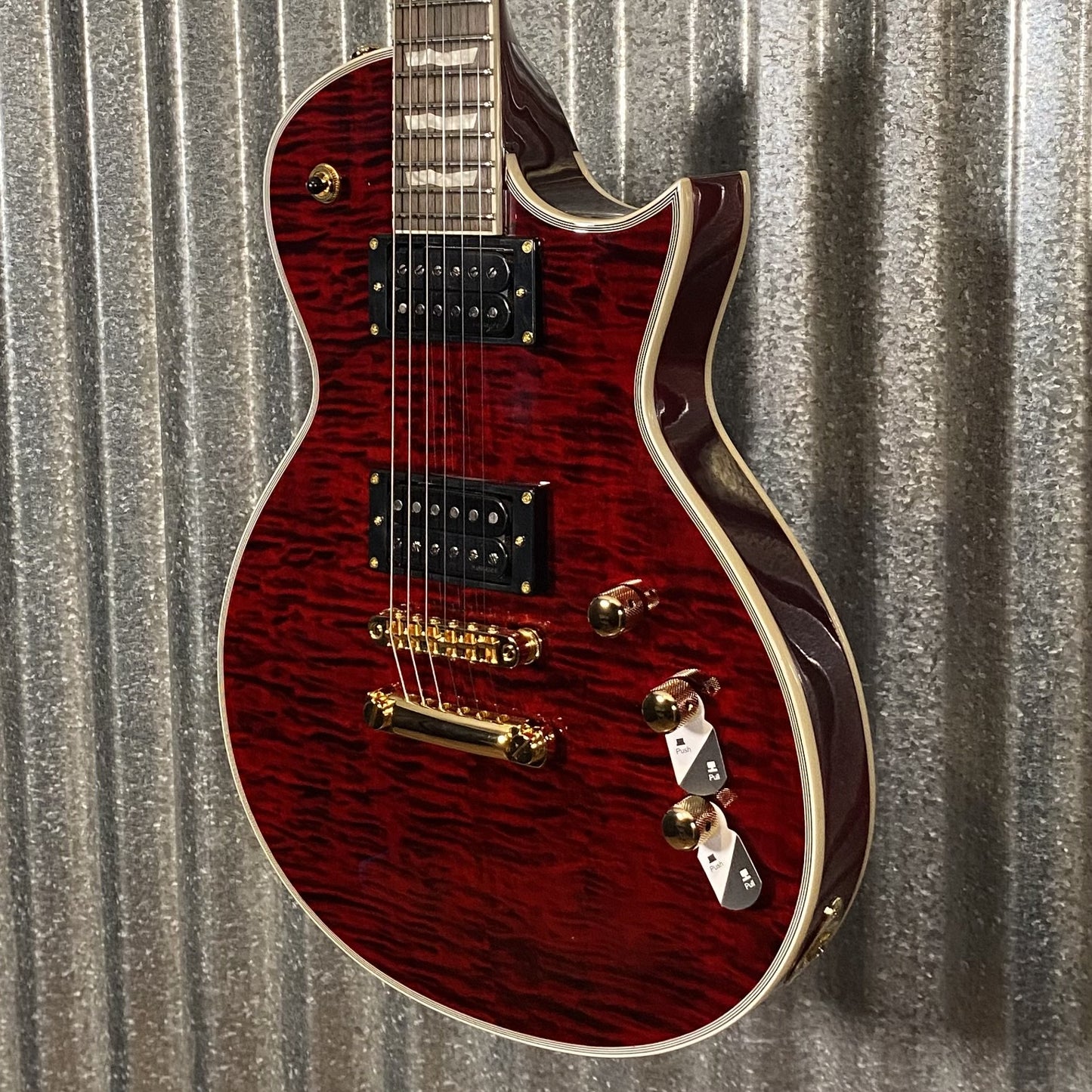 ESP LTD EC-1000T CMT See Thru Black Cherry Guitar #1172 Used