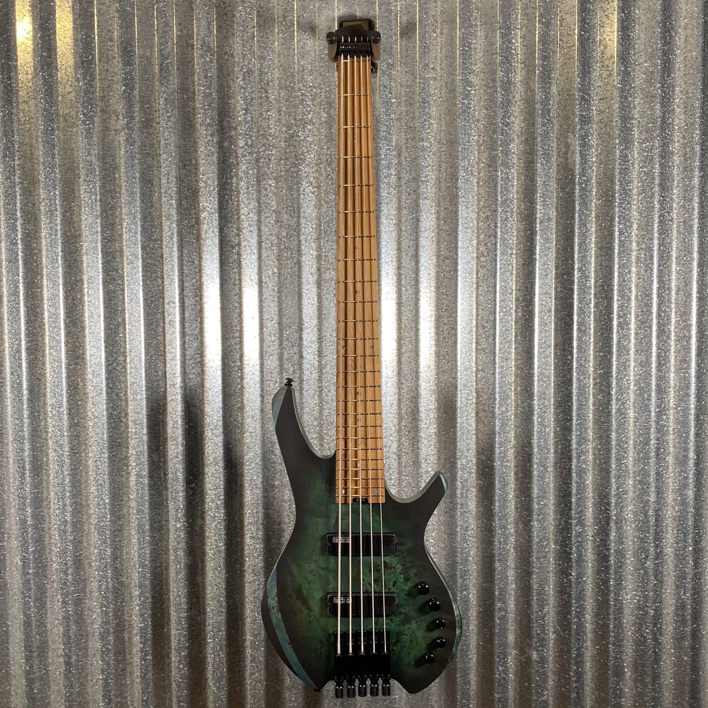 Cort Artisan Series Space Headless 5 String Bass Star Dust Green SPACE5SDG & Bag #0584