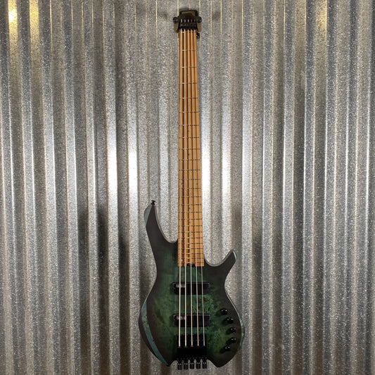 Cort Artisan Series Space Headless 5 String Bass Star Dust Green SPACE5SDG & Bag #0584