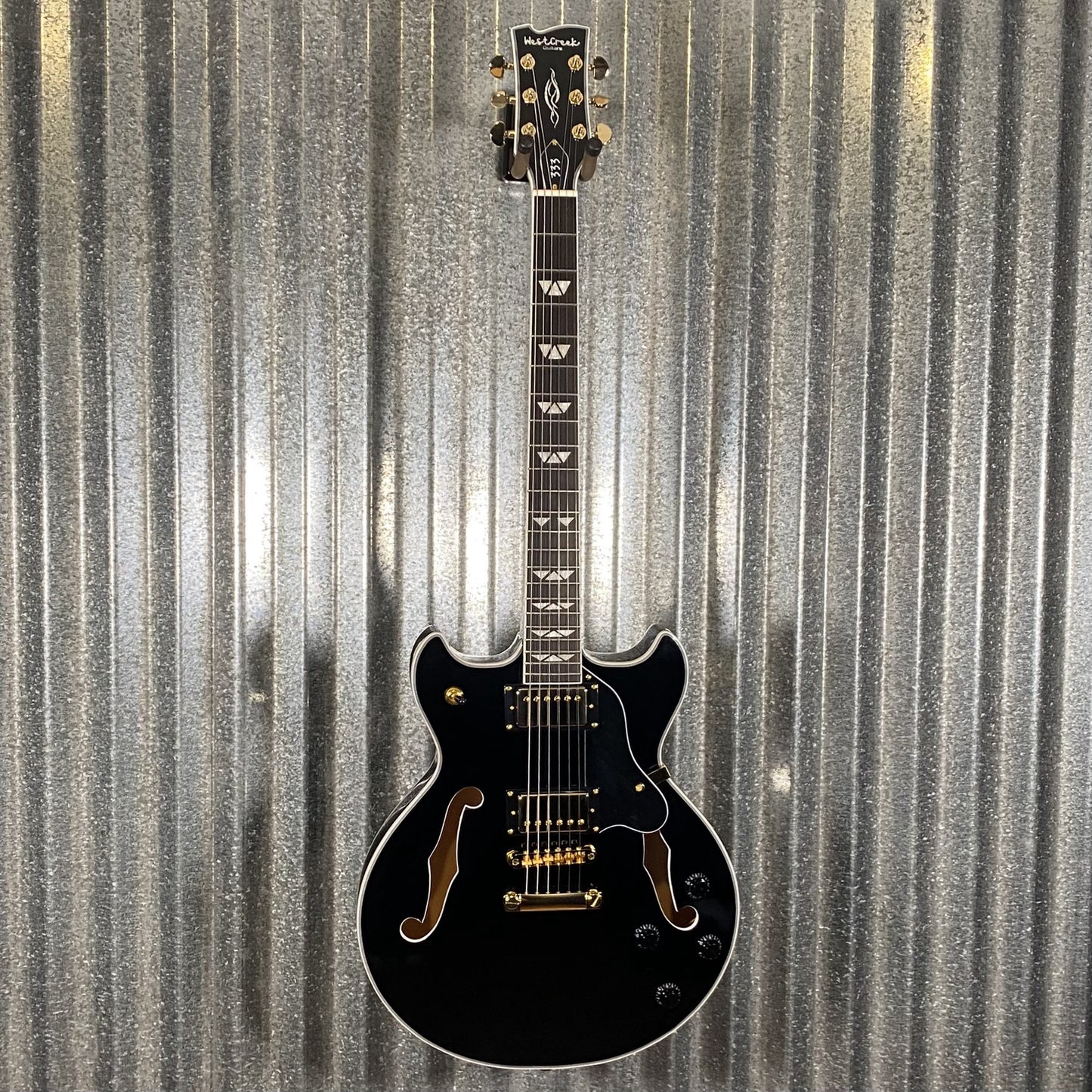 Westcreek Guitars 333 Semi Hollow Body Double Cutaway Black #0004 Used