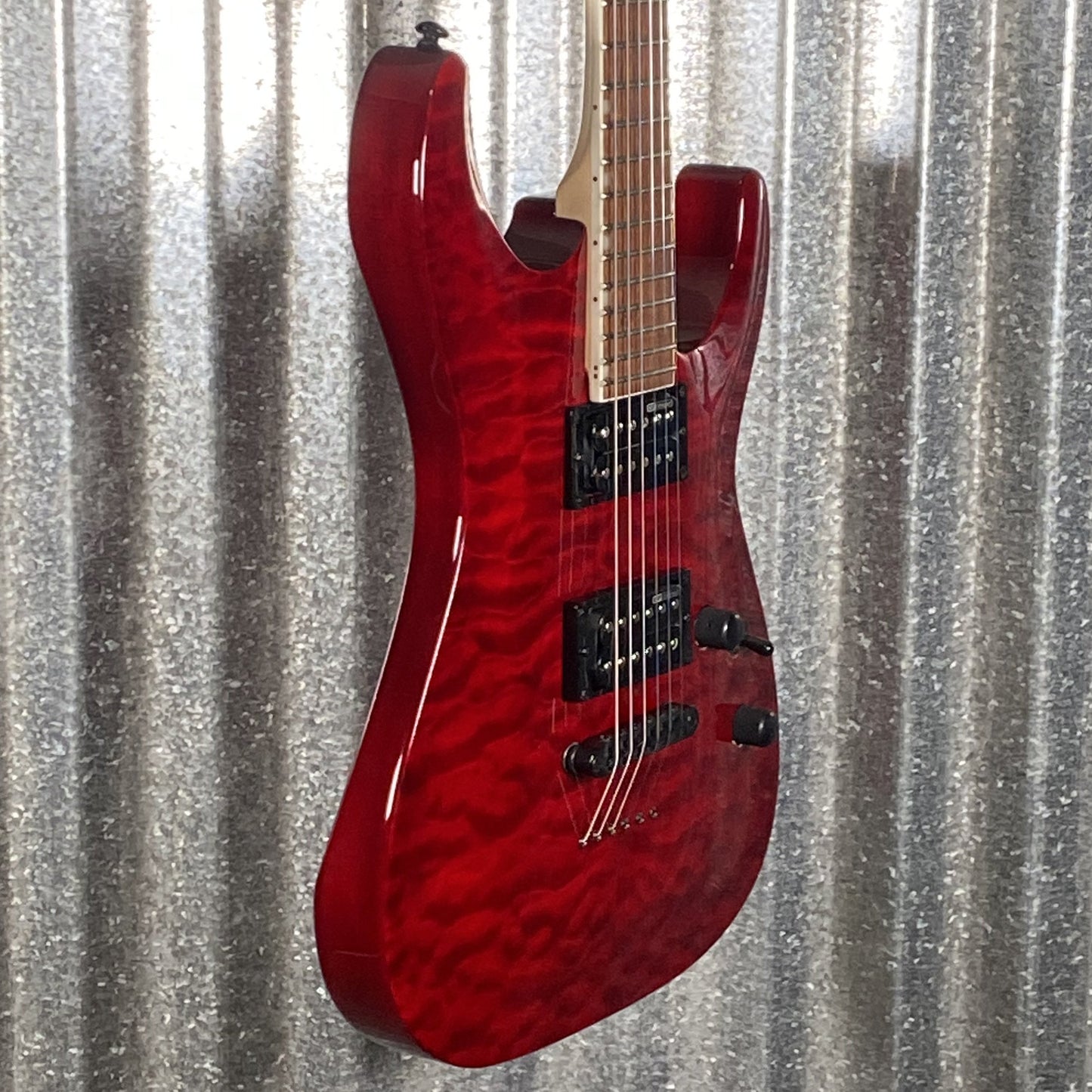 ESP LTD MH-200 Quilt Neck Thru See Thru Black Cherry Guitar MH200QMNTSTBC #2429 Used