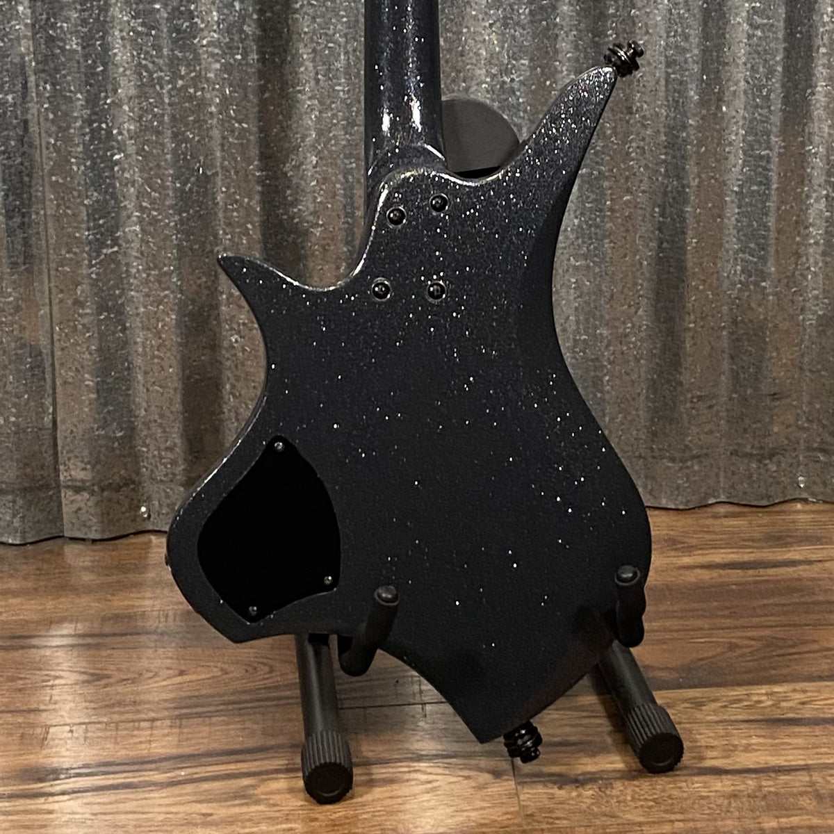 Dhatarattha Custom DHL Black Galaxy Metal Flake Headless Guitar & Case #0000 Used