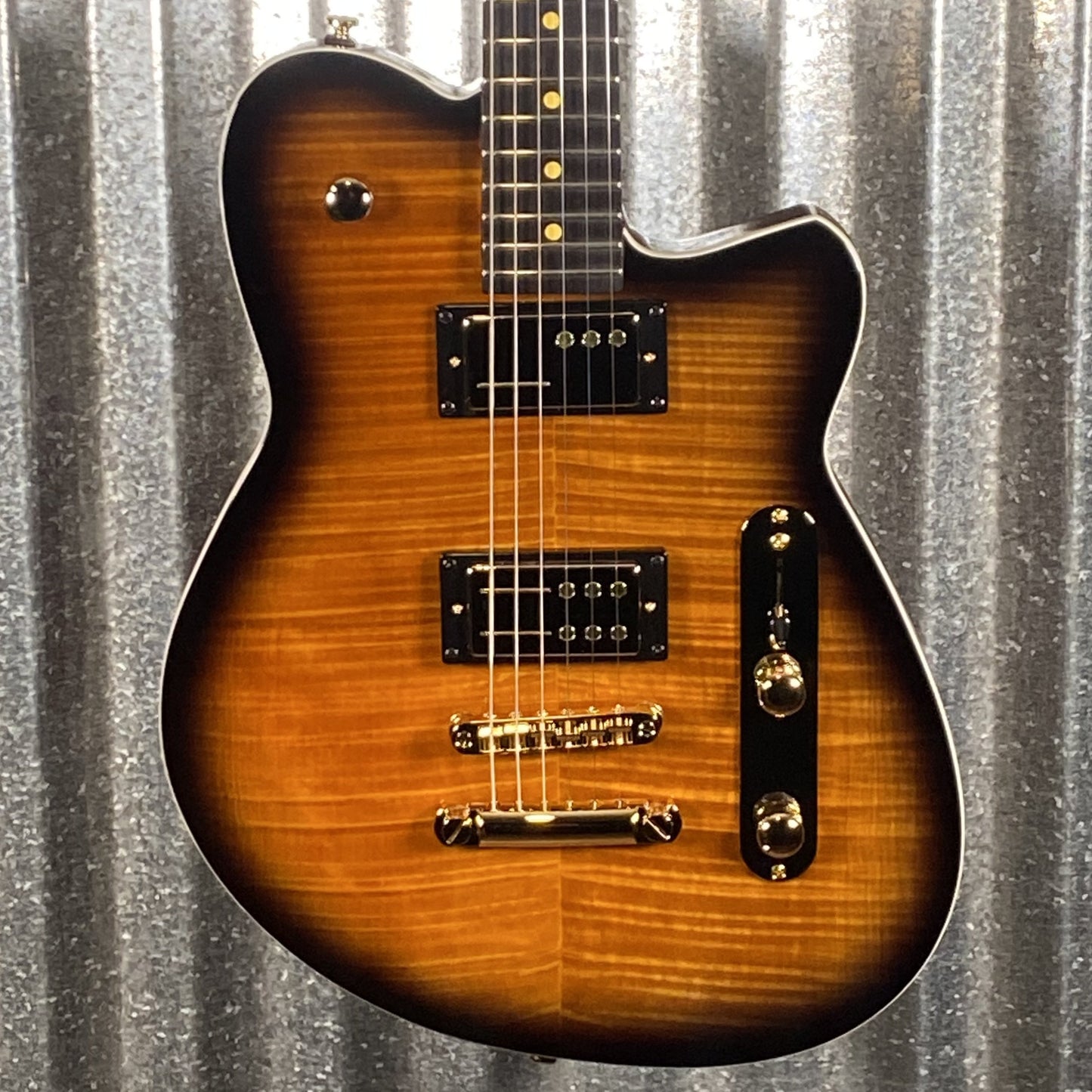 Reverend Charger RA FM Coffee Burst Flame Guitar #67631