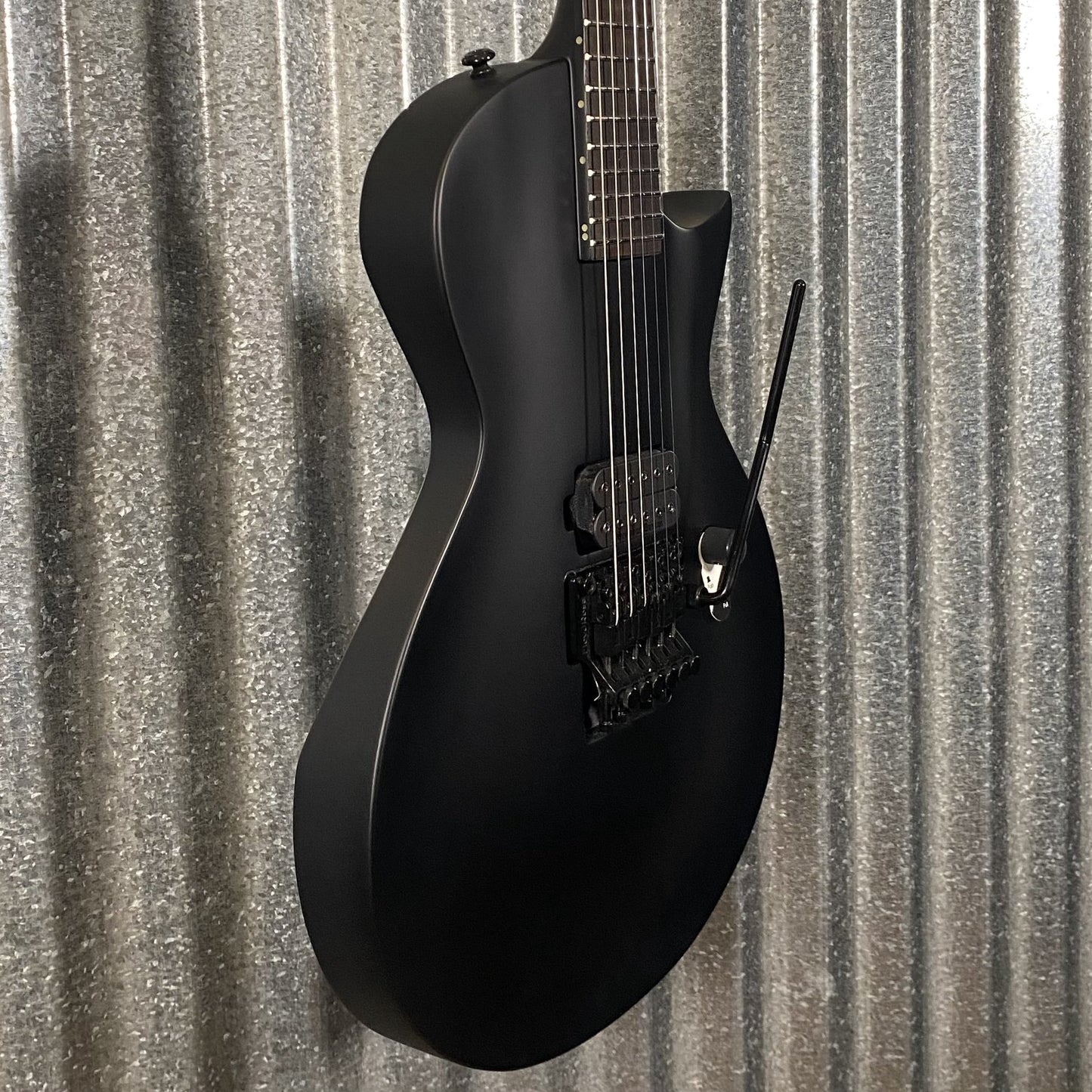 ESP LTD EC FR Black Metal Floyd Rose Black Satin Guitar ECFRBKMBLKS #1585 Used