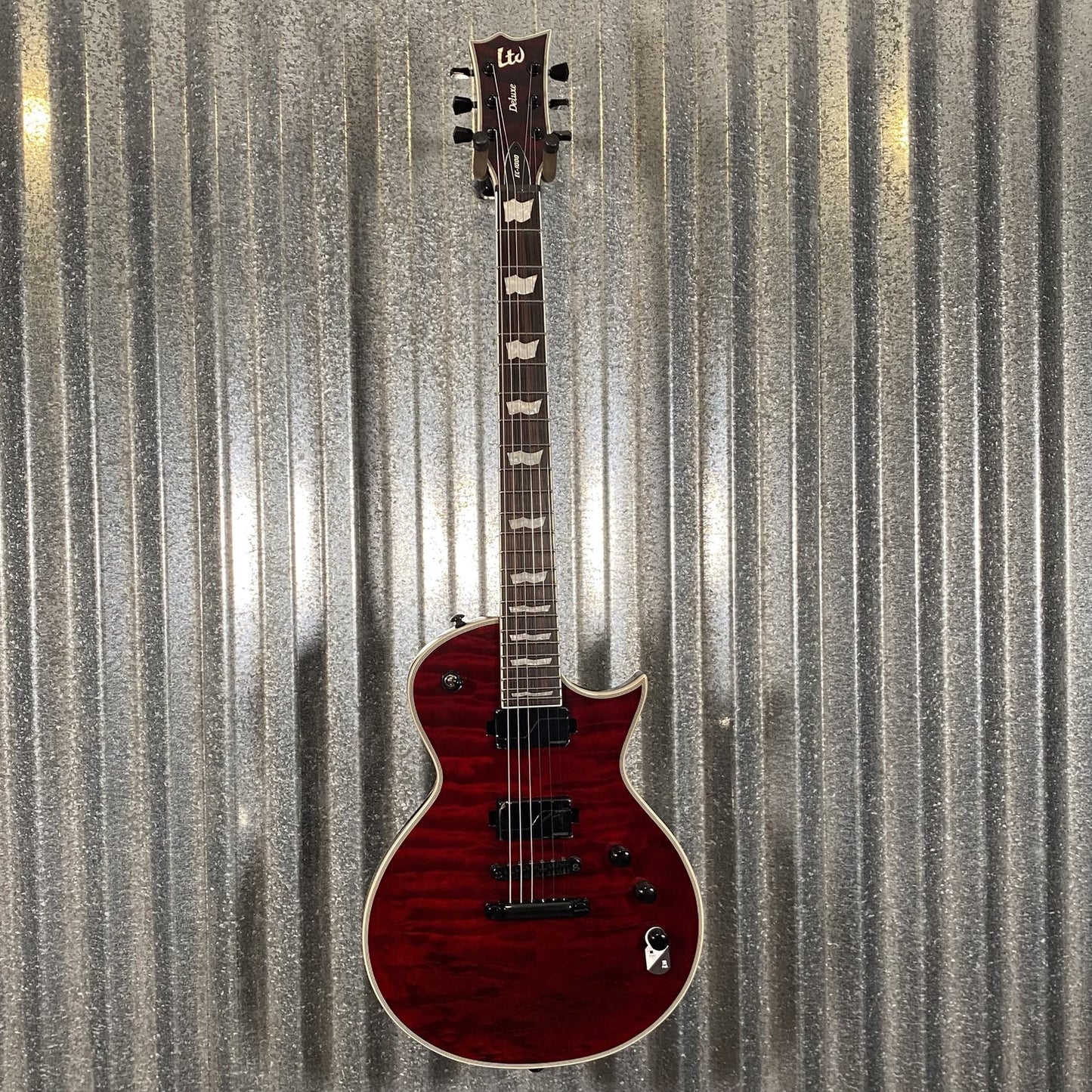 ESP LTD EC-1000 QM Quilt Top See Thru Black Cherry Fluence Guitar & Case #0202  Used