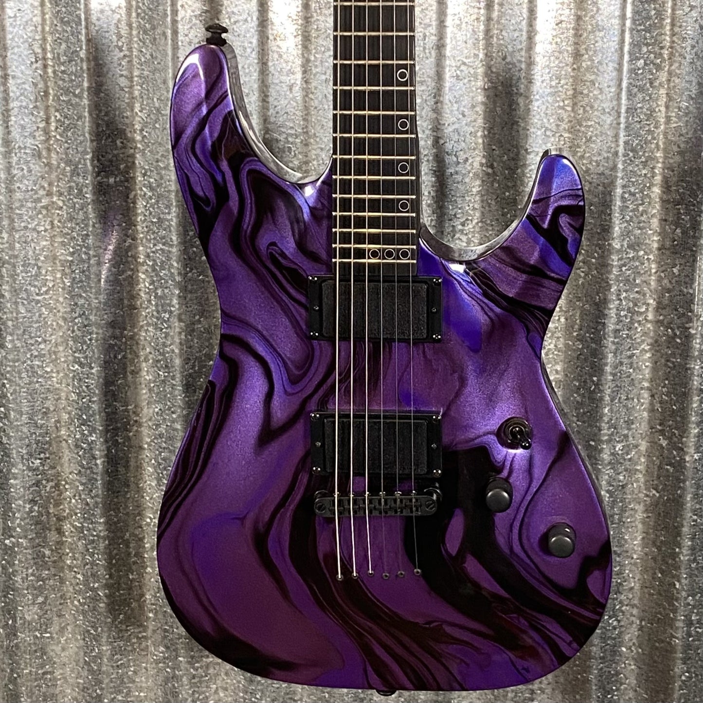 Schecter C-1 Hydro Dip Purple Obsidian Guitar #0583