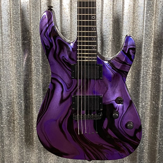 Schecter C-1 Hydro Dip Purple Obsidian Guitar #0583