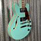 D'Angelico Guitars Premier Mini DC Semi Hollow Body Surf Green Tortoise Pickguard #7320 Demo