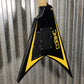 ESP LTD Alexi Laiho Arrowhead SE Black Yellow Pinstripe Guitar & Case USED #1378