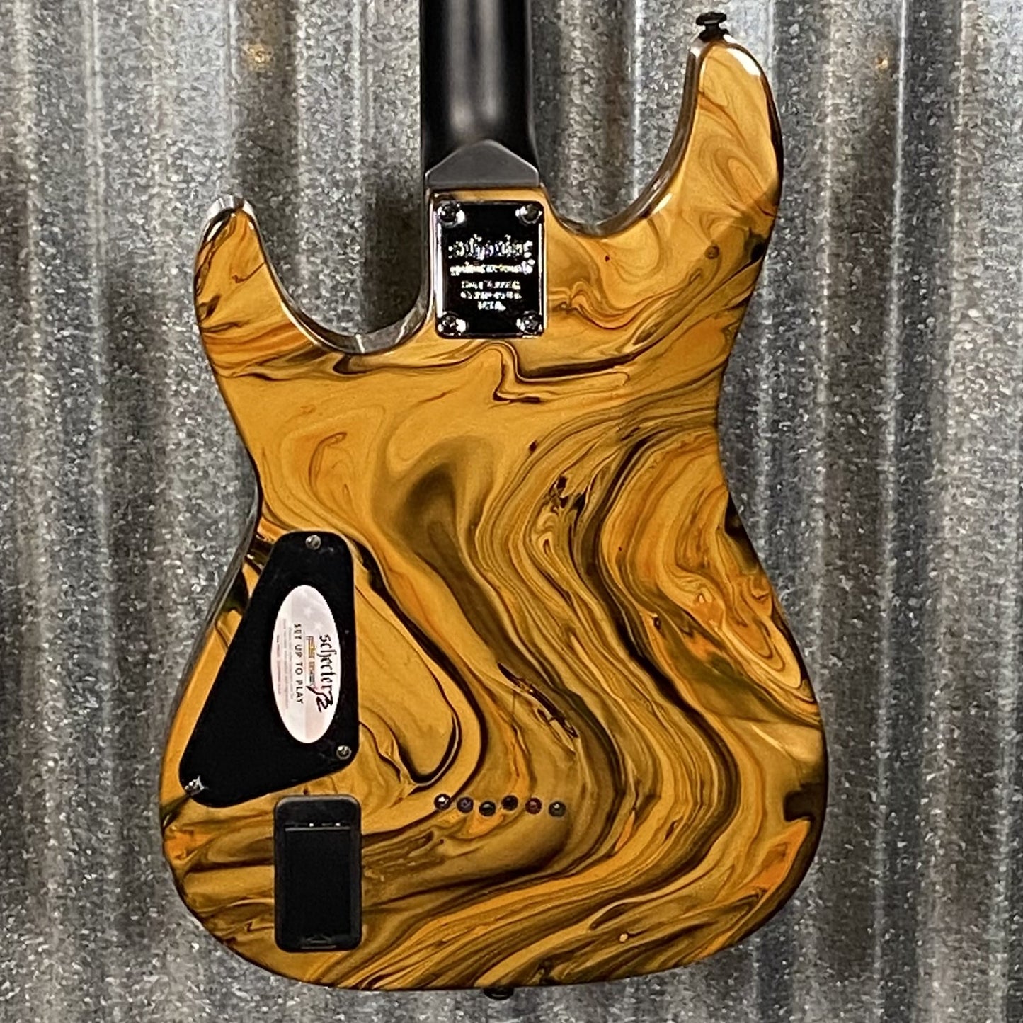 Schecter C-1 Hydro Dip Golden Eclipse Guitar #0741