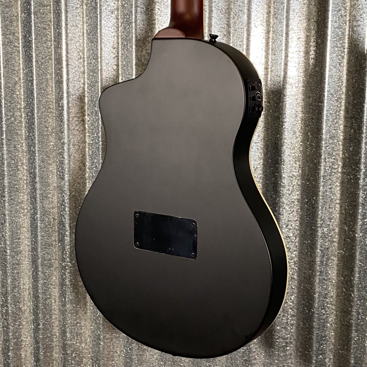 Ortega RTPSTD-SBK Black Thinline Nylon Acoustic Electric Guitar & Bag #0547