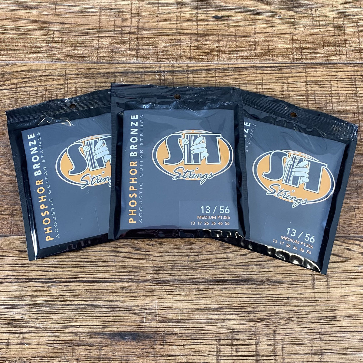 SIT Strings P1356 Medium Phosphor Bronze Acoustic Guitar Strings 3 Pack