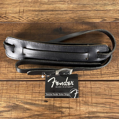 Fender Deluxe Vintage Strap Black Leather 099-0664-006 Used